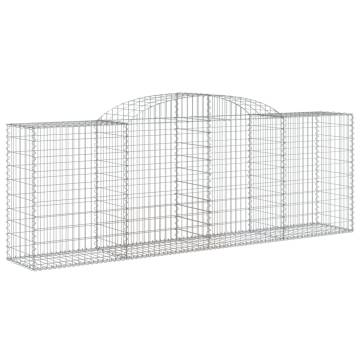 Arched Gabion Baskets - 4 Pcs Galvanised Iron | HipoMarket