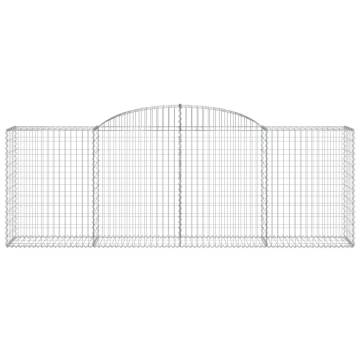 Arched Gabion Baskets - 4 Pcs Galvanised Iron | HipoMarket