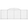 Arched Gabion Baskets - 4 Pcs Galvanised Iron | HipoMarket