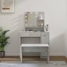 Dressing Table Set with LED Concrete Grey Engineered Wood Colour concrete grey Size 86.5 x 35 x 136 cm Quantity in Package 1 