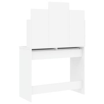 White Dressing Table with Mirror 96x39x142 cm - Hipomarket