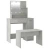 Dressing Table Set with LED - Concrete Grey - Stylish & Functional