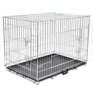 Foldable Metal Dog Bench XL - Secure & Compact Canine Crate