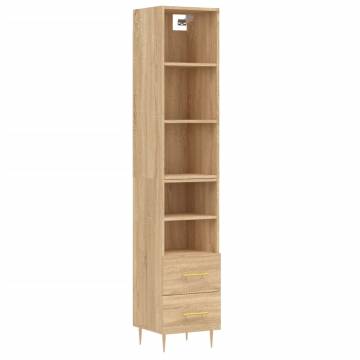 Stylish Highboard Sonoma Oak - 34.5x34x180 cm | Hipo Market