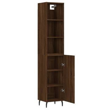 Stylish Highboard Brown Oak - 34.5x34x180 cm | HipoMarket