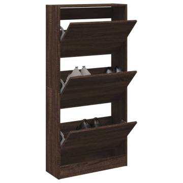 Shoe Cabinet Brown Oak 60x21x125.5 cm - Stylish Storage