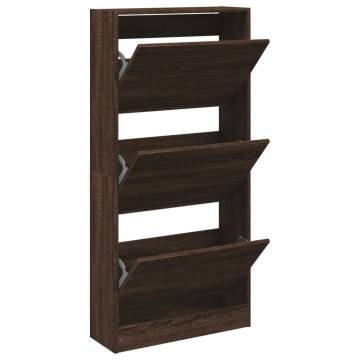 Shoe Cabinet Brown Oak 60x21x125.5 cm - Stylish Storage