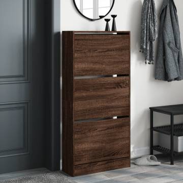 Shoe Cabinet Brown Oak 60x21x125.5 cm - Stylish Storage