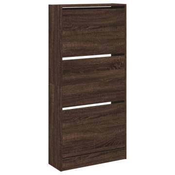 Shoe Cabinet Brown Oak 60x21x125.5 cm - Stylish Storage