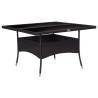 Outdoor Dining Table Black Poly Rattan and Glass Colour black Quantity in Package 1 