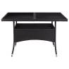 Outdoor Dining Table - Black Poly Rattan & Glass | HipoMarket