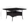 Outdoor Dining Table - Black Poly Rattan & Glass | HipoMarket