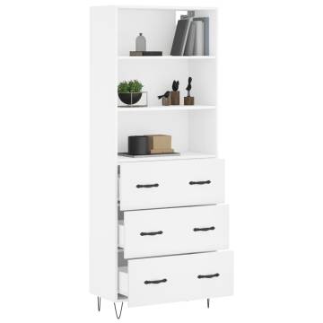 Stylish Highboard White 69.5x34x180 cm - Durable & Elegant