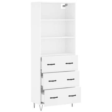 Stylish Highboard White 69.5x34x180 cm - Durable & Elegant