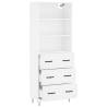 Stylish Highboard White 69.5x34x180 cm - Durable & Elegant