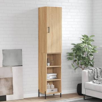 Stylish Highboard Sonoma Oak - 34.5x34x180 cm | Hipo Market