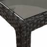 Black Garden Table 190x90 cm - Stylish Tempered Glass & Rattan