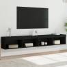 TV Cabinets with LED Lights 2 pcs Black 100x30x30 cm Colour black Quantity in Package 2 Width 100 cm 