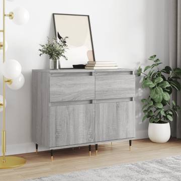 Trendy Grey Sonoma Sideboards - 2 pcs | HipoMarket