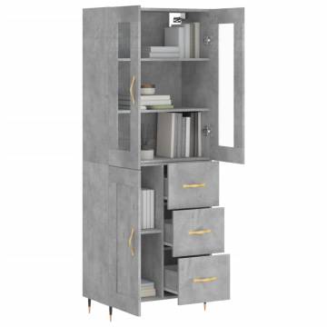 Elegant Highboard in Concrete Grey - Stylish Storage Solution