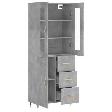 Elegant Highboard in Concrete Grey - Stylish Storage Solution