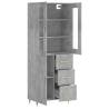 Elegant Highboard in Concrete Grey - Stylish Storage Solution