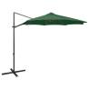 Cantilever Umbrella with Pole and LED Lights Green 300 cm Colour green Quantity in Package 1 