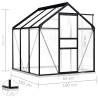 Greenhouse with Base Frame - Anthracite Aluminium 3.61 m²