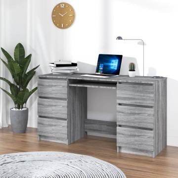 Stylish Grey Sonoma Writing Desk - 140x50 cm | HipoMarket