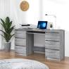 Writing Desk Grey Sonoma 140x50x77 cm Engineered Wood Colour grey sonoma 