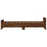 Brown Oak Bed Frame with Headboard & Footboard - 140x190 cm