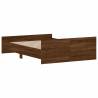 Brown Oak Bed Frame with Headboard & Footboard - 140x190 cm