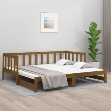 Pull-out Day Bed Honey Brown - Solid Pine Wood 80x200 cm