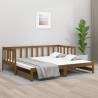 Pull-out Day Bed Honey Brown - Solid Pine Wood 80x200 cm