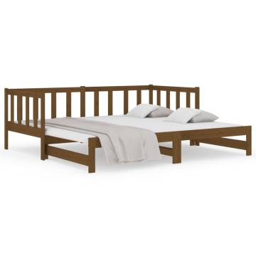 Pull-out Day Bed Honey Brown - Solid Pine Wood 80x200 cm