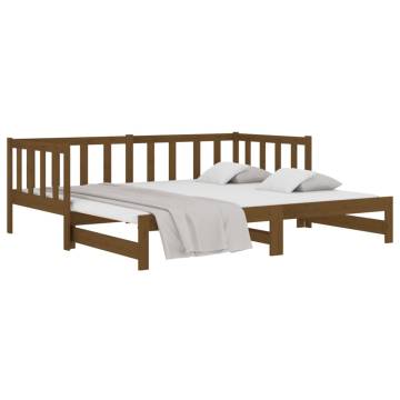 Pull-out Day Bed Honey Brown - Solid Pine Wood 80x200 cm