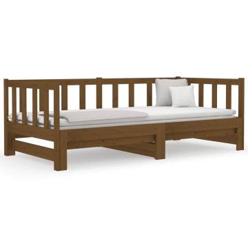 Pull-out Day Bed Honey Brown - Solid Pine Wood 80x200 cm