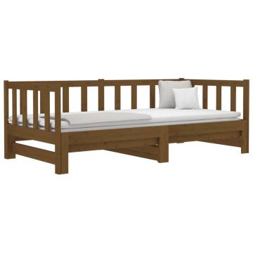 Pull-out Day Bed Honey Brown - Solid Pine Wood 80x200 cm