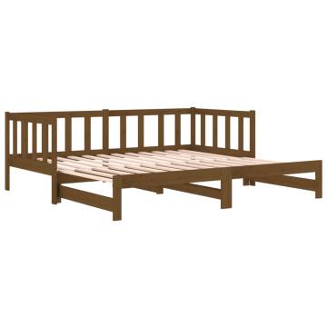 Pull-out Day Bed Honey Brown - Solid Pine Wood 80x200 cm