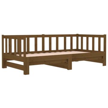 Pull-out Day Bed Honey Brown - Solid Pine Wood 80x200 cm