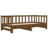 Pull-out Day Bed Honey Brown - Solid Pine Wood 80x200 cm