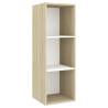 Wall-Mounted TV Cabinet Sonoma Oak & White - 37x37x107 cm