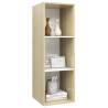 Wall-Mounted TV Cabinet Sonoma Oak & White - 37x37x107 cm