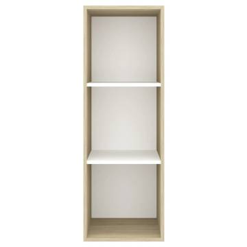 Wall-Mounted TV Cabinet Sonoma Oak & White - 37x37x107 cm