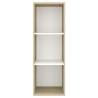 Wall-Mounted TV Cabinet Sonoma Oak & White - 37x37x107 cm