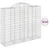 Arched Gabion Baskets 14 pcs - Durable Garden Barriers