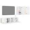 4 Piece White Engineered Wood TV Cabinet Set | Hipomarket