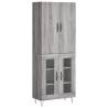 Stylish Highboard Grey Sonoma - 69.5x34x180 cm Wood