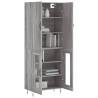 Stylish Highboard Grey Sonoma - 69.5x34x180 cm Wood