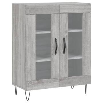 Stylish Highboard Grey Sonoma - 69.5x34x180 cm Wood